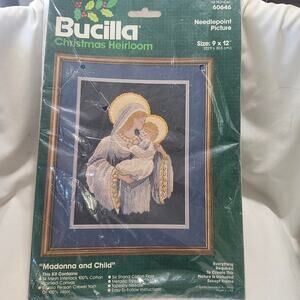 Madonna and Child needlepoint picture Kit Bucilla Sealed 60646 B19